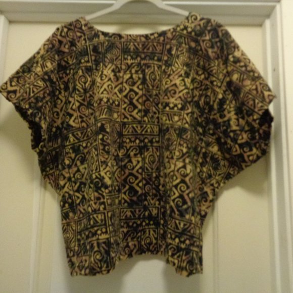 AFRICAN STYLE PRINT BLOUSE ONE SIZE - Picture 1 of 3